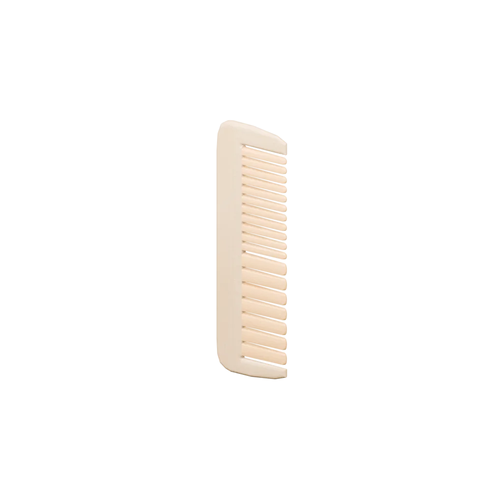 Independent inlaid-tooth connection example: HZCXDDS_185053006_0029, with a beech body and bamboo teeth, different from the three products above. Observe three real representative teeth separating and returning along the existing animation tracks; the other 15 teeth and body stay assembled. See the manufacturing page for the complete process. Source review is pending; hole-position markers are schematic, and actual seat holes, diameter, depth and fit are not verified.